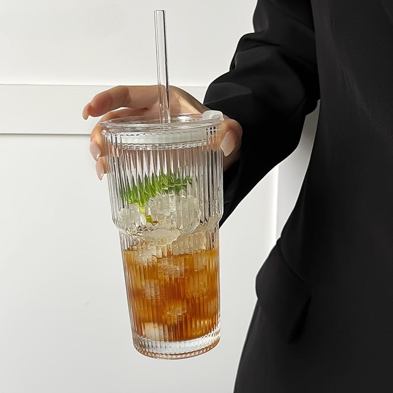 glass coffee mug lid straw   tea whiskey milk - Temu Australia | Temu Affiliate Program