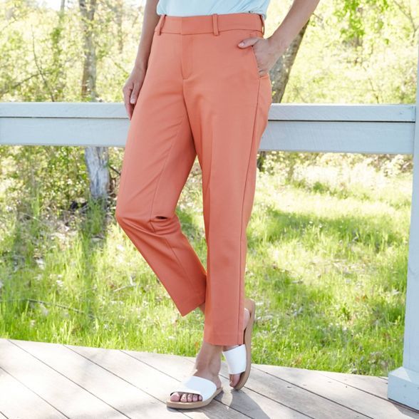 Women's Mid-Rise Slim Ankle Pants - A New Day™ Coral | Target