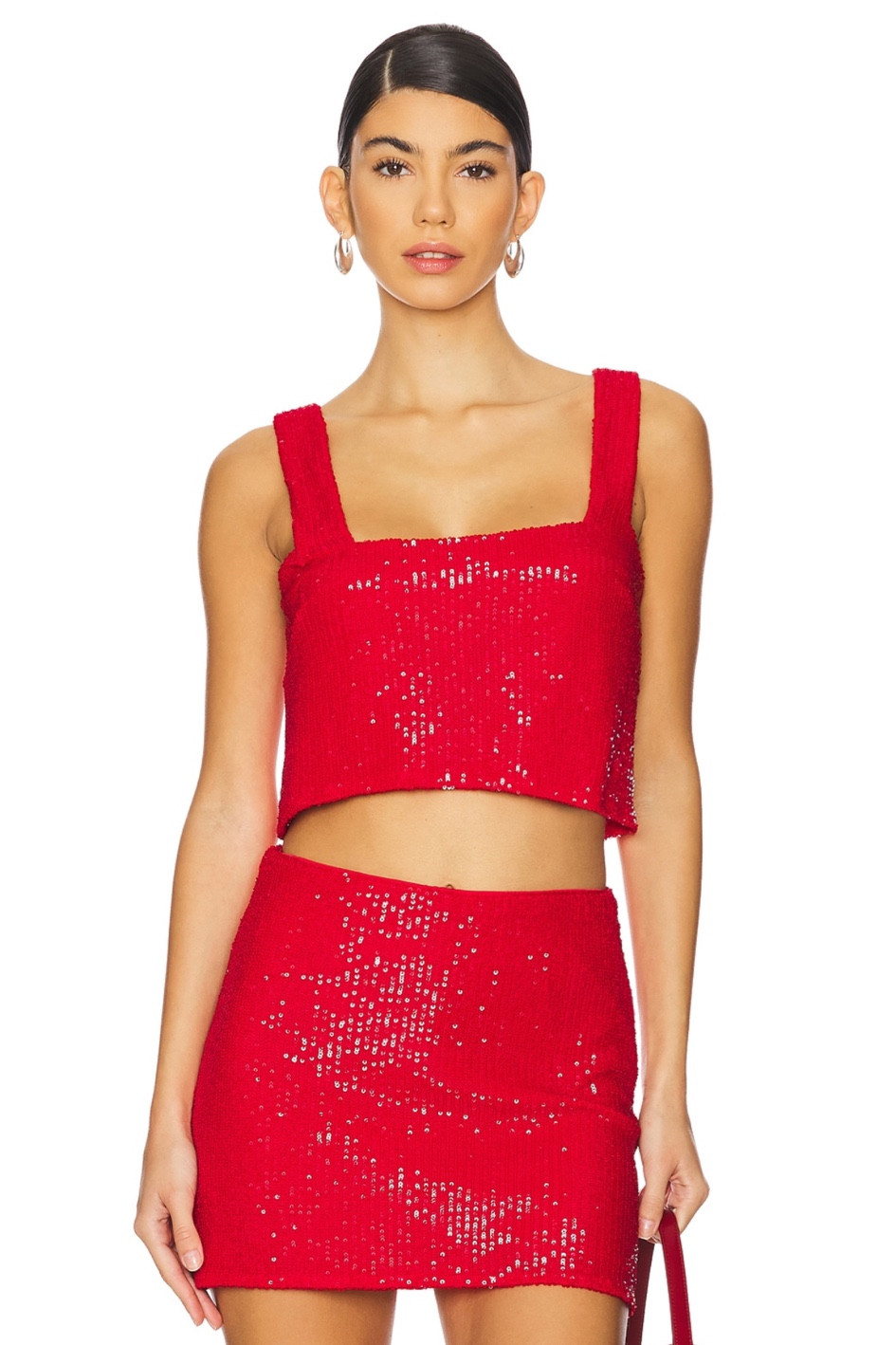 
REVOLVE x
Crop Top & Mini Skirt in Red Sequins
Show Me Your Mumu in 
Red