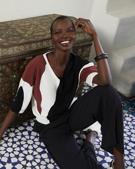 Abstract Print Intarsia Sweater | Chico's