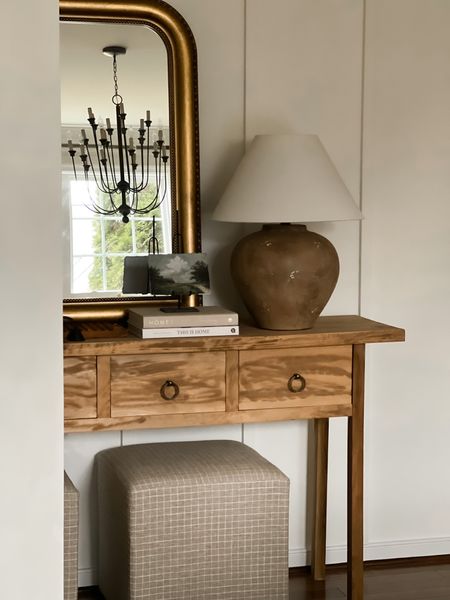Entryway design. Calabria lamp is perfect for adding texture and a statement! Seriously is the prettiest lamp! 

Calabria lamp
Entryway table
Console table
Coffee table books
Decor books
Frame easel
Cube ottoman


#LTKhome #LTKFind #LTKstyletip