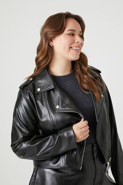 Plus Size Faux Leather Moto Jacket | Forever 21 (US)