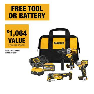 DEWALT 20-Volt Lithium-Ion Cordless 3-Tool Combo Kit with FLEXVOLT 9 Ah and 20V 6 Ah Batteries an... | The Home Depot