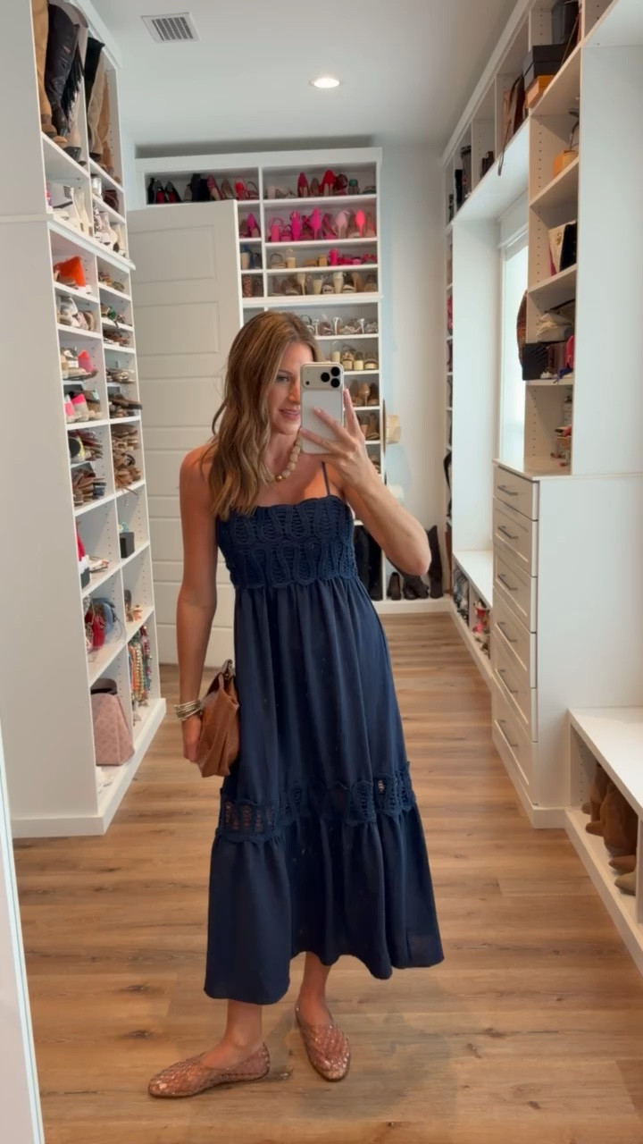 In a small dress, clutch, necklace, jelly flats and accessories - fits tts.

#LTKootd #LTKgrwm #LTKSeasonal