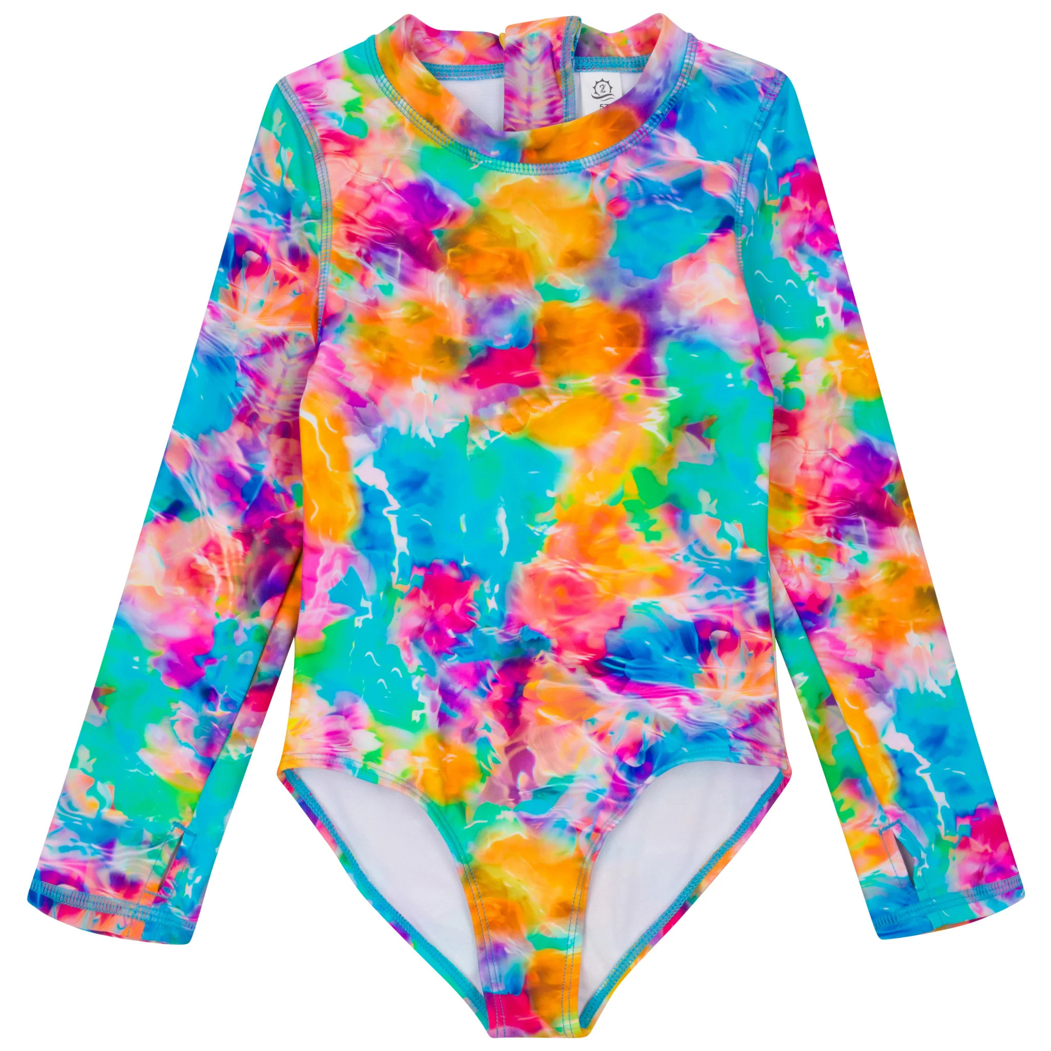 Girls Long Sleeve Surf Suit (One Piece Bodysuit) | "Impressions" | SwimZip