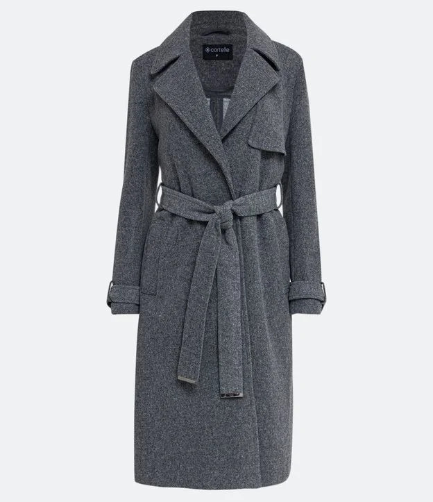 Casaco Trench Coat com Manga 7/8 e Cinto Faixa Cinza | Renner (BR)