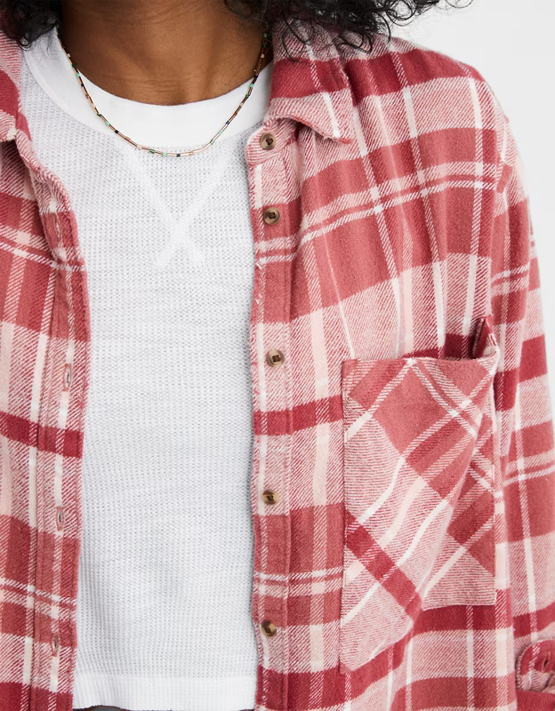 Aerie Anytime Fave Flannel Shirt | American Eagle Outfitters (US & CA)