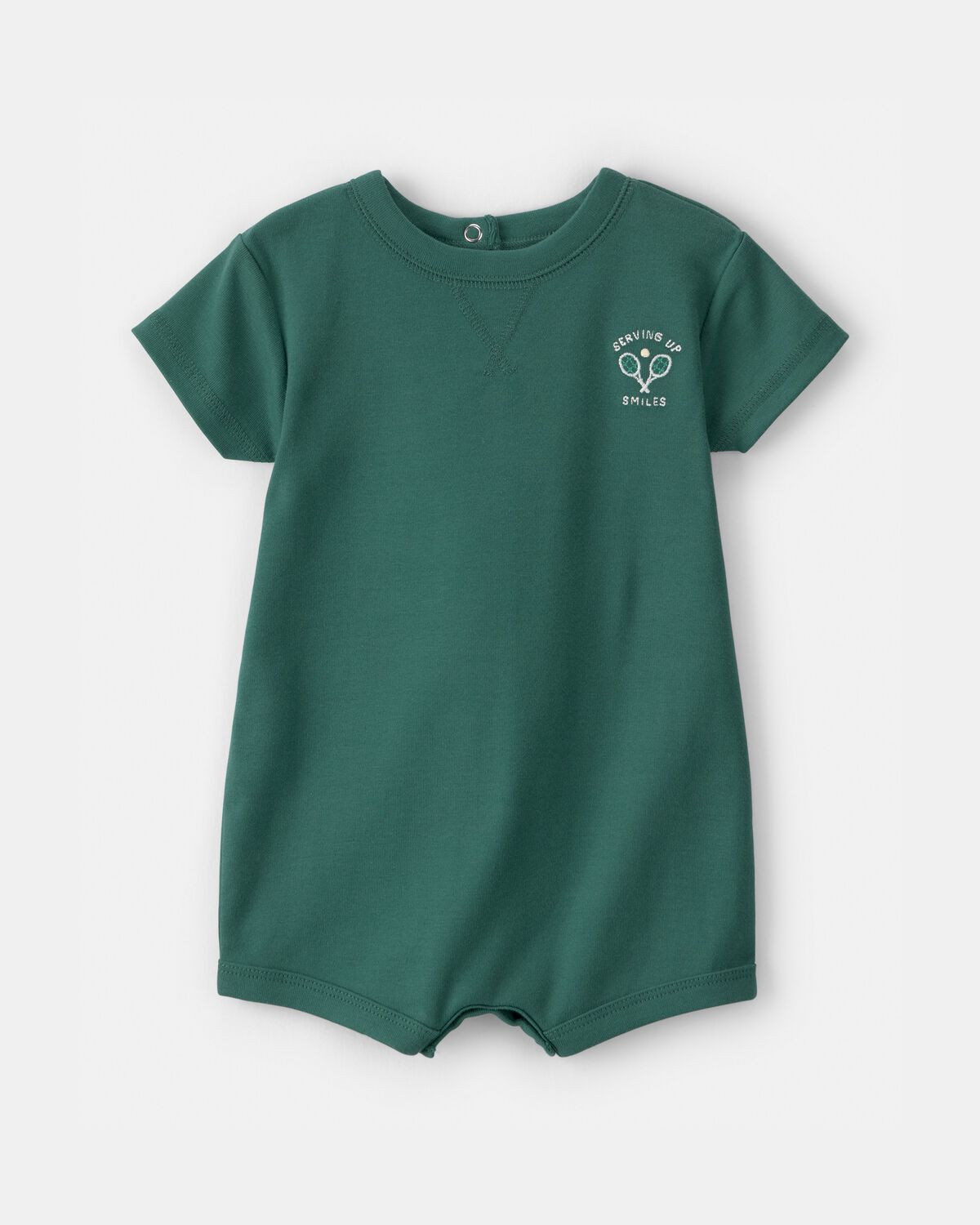Baby Tennis Short-Sleeve Romper - Green | Carter's Inc