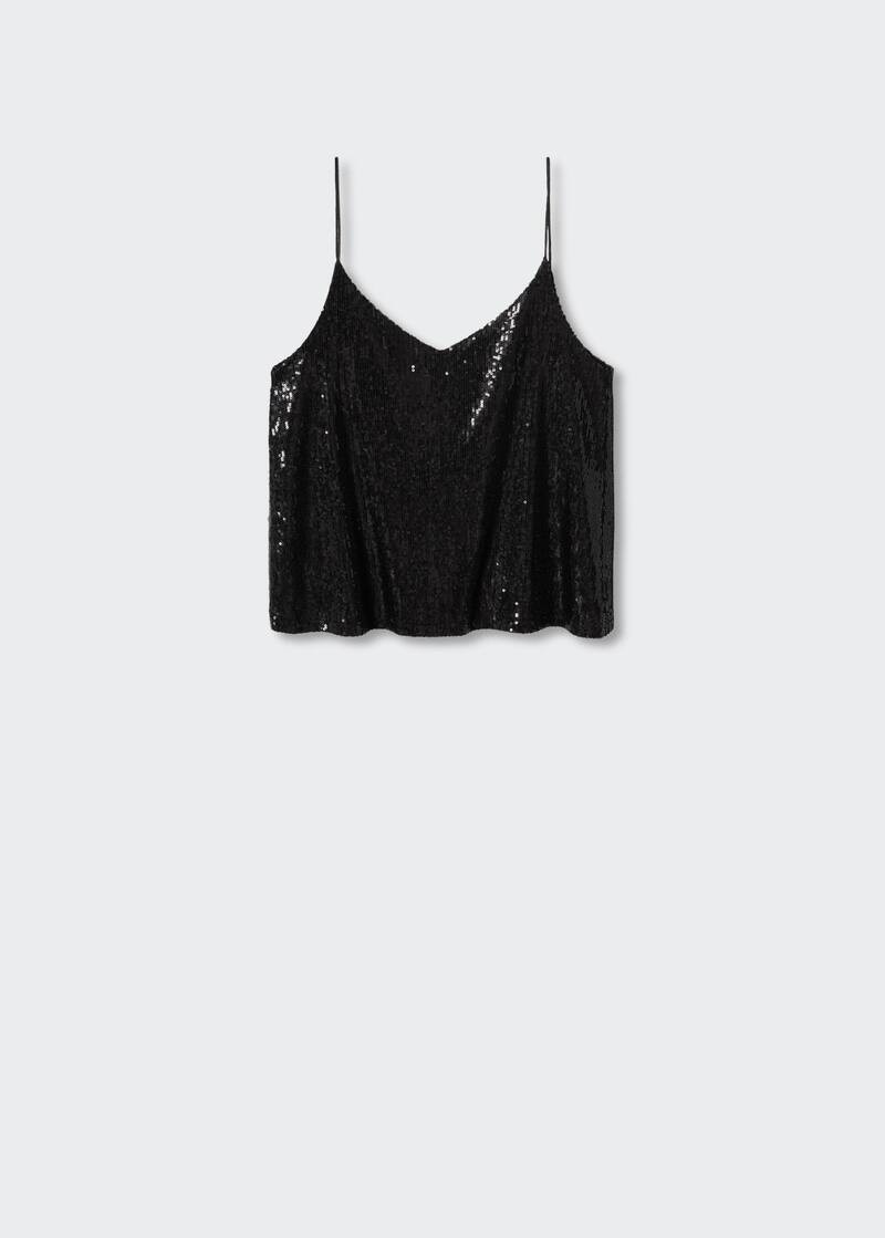 Sequined strap top | MANGO (US)