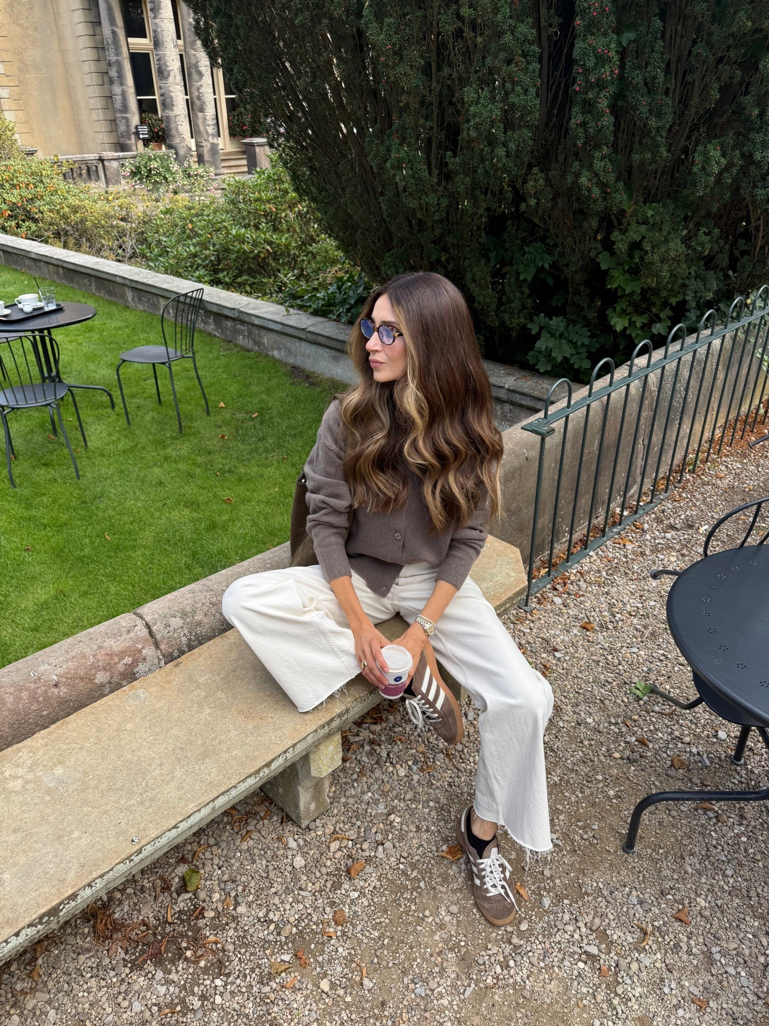 Autumn outfit 🤎🍂 White jeans paired with knitwear and adidas Spezials 🤎 

#LTKautumn #LTKuk #LTKjeans