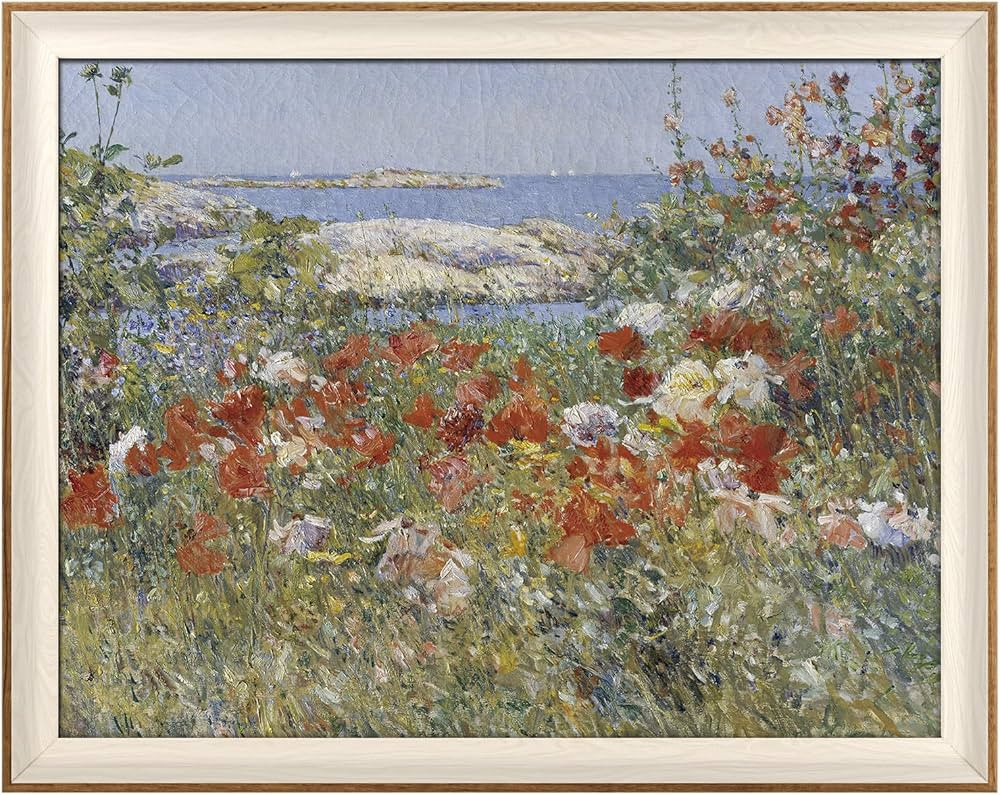 VIYYIEA Framed Canvas Wall Art for Living Room, Vintage Home Decor Flowers Oil Painting Summer Ro... | Amazon (US)