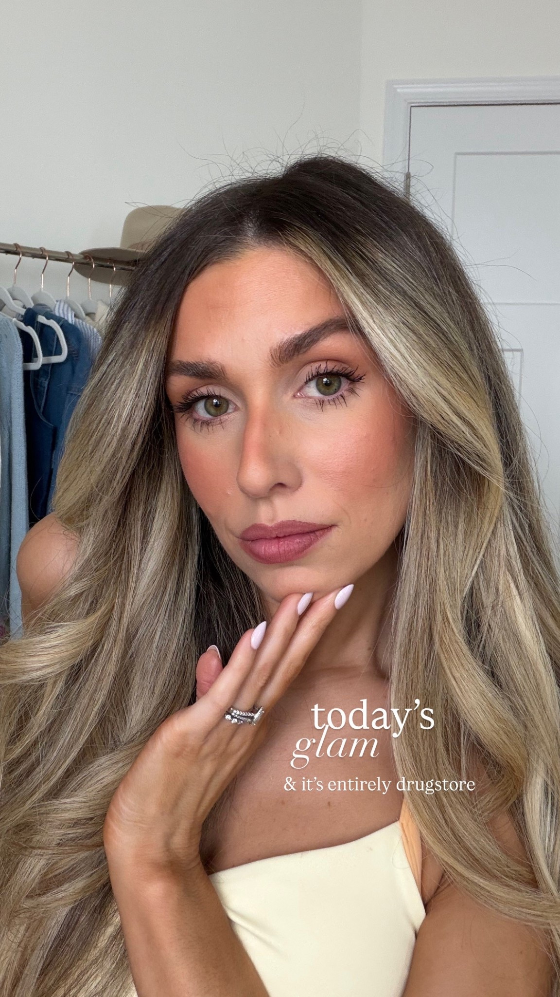 Today’s glam & it’s entirely drugstore!!! 
+ L’Oréal lumi glotion 
+ Maybelline lifter foundation in 113
+ Maybelline lifter concealer in 5
+ Maybelline lifter stick to bronze in 55
+ Maybelline cloudtopia blush — used for blush & lips
+ covergirl skin enhancer bronzer in toasted butterscotch 
+ covergirl skin enhancer blush in mauve 
+ maybelline body mascara 
+ morphe bake & set setting powder 
+ maybelline lifter lip liner 
+ morphe setting spray 

#LTKBeauty #LTKgrwm