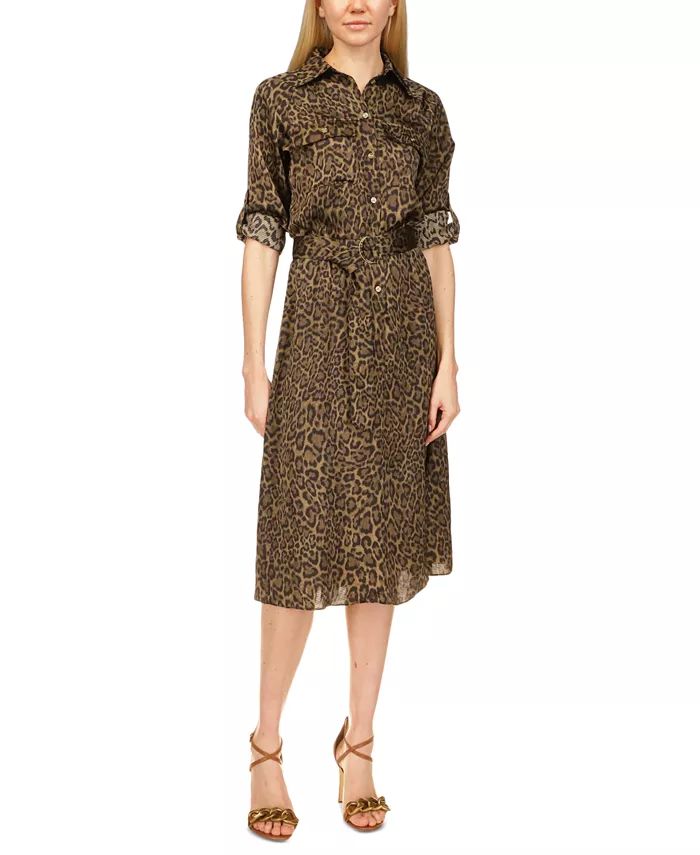 Women's Cheetah-Print Midi Utility Dress | Macys (US)