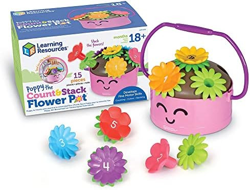 Amazon.com: Learning Resources Poppy the Count & Stack Flower Pot - 15 Pieces, Fine Motor Skills ... | Amazon (US)