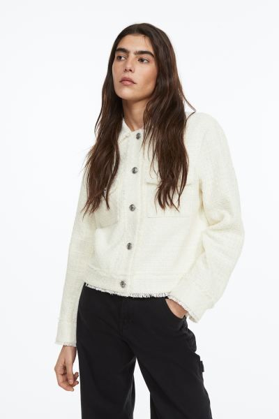 Fringe-trimmed Bouclé Jacket | H&M (US + CA)