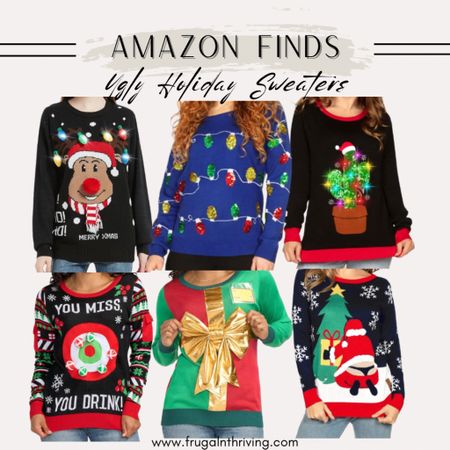 Holiday sweaters from Amazon 🎄🎅🏽🦌

#holidayfashion #holidaysweaters #uglysweaters #festivefashion #amazon #amazonfashion 

#LTKHoliday #LTKfindsunder50 #LTKstyletip