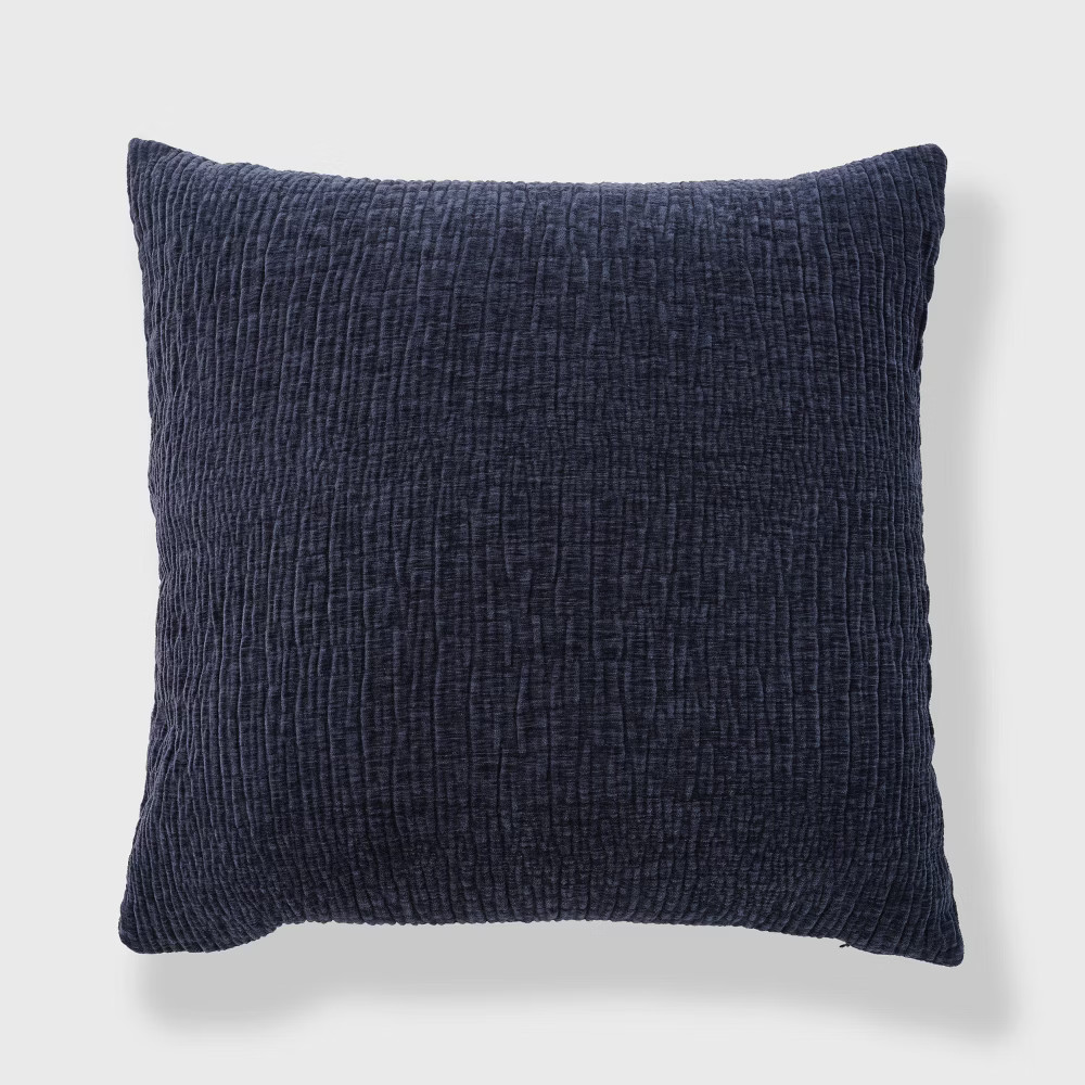 24"x24" Textured Washed Chenille Woven Throw Pillow - EVERGRACE | Target