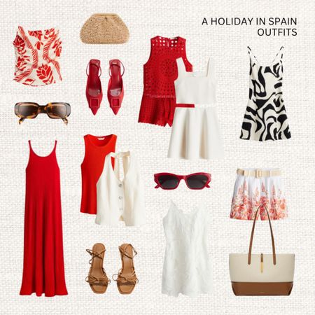 Holiday in spain outfits 💃🏼 

Some of these items are selling out quickly! 🔥

‼️Don’t forget to tap 🖤 to add this post to your favorites folder below and come back later to shop

Make sure to check out the size reviews/guides to pick the right size

Summer outfit, summer holiday look, summer style, beach dress, holiday dress, crochet top, crochet shorts, raffia bag, raffia clutch, red dress, beach accessoriess

#LTKsummer #LTKstyletip #LTKtravel