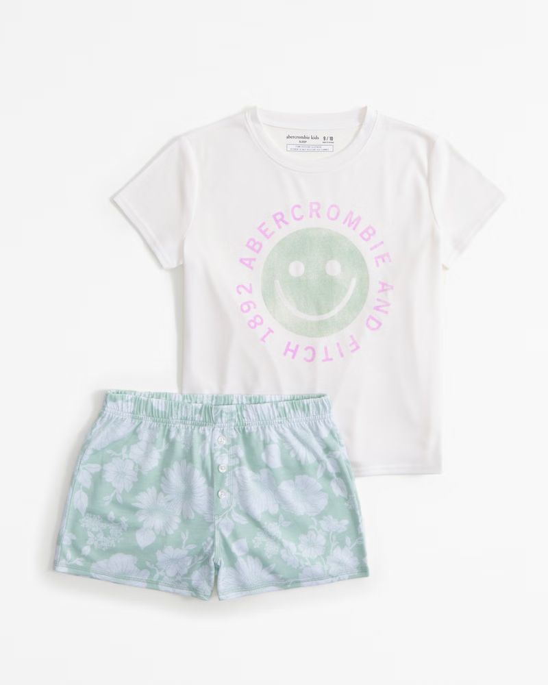girls shorts pajama set | girls new arrivals | Abercrombie.com | Abercrombie & Fitch (US)