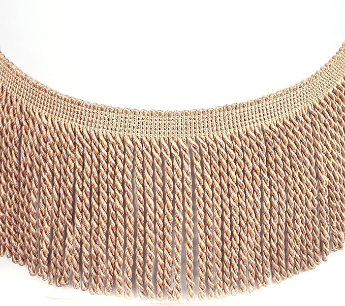 Fenghuangwu 5 Yard Curtain Fringes Bullion Fringe Trim Rayon Fabric Tassel 4inch Wide and Embelli... | Amazon (US)
