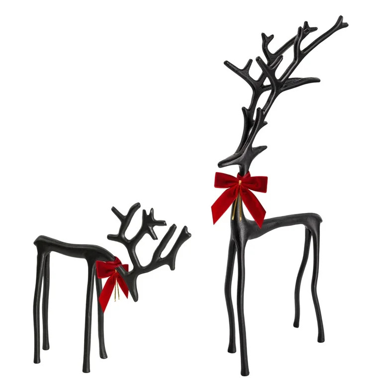 Leutsin Metal Deer Tabletop Decoration - Black Reindeer Statues Christmas Decorations,Modern Styl... | Walmart (US)