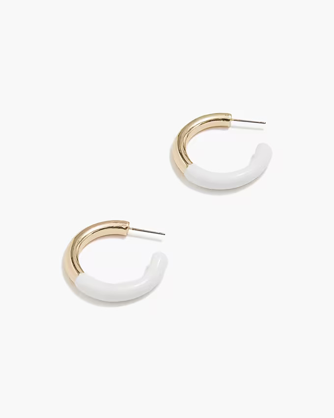 Enamel hoop earrings | J.Crew Factory
