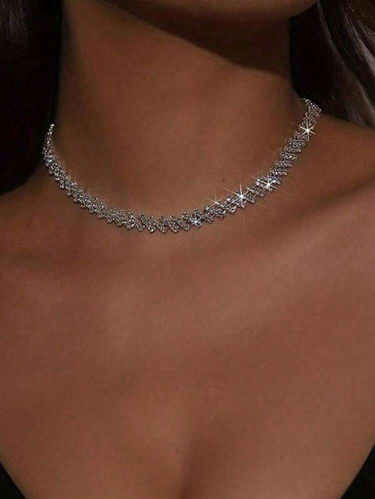 1pc Luxury Drop Claw Chain Soldered Necklace Women, Wedding, Engagement, Evening Party | SHEIN