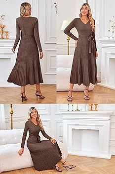 Arach&Cloz Wool Blend Sweater Dress | Amazon (US)