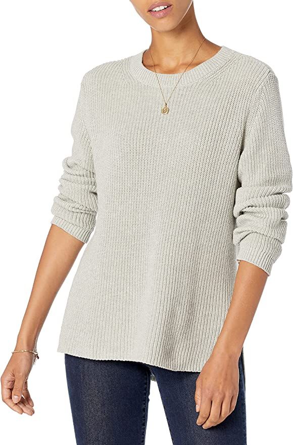 Goodthreads Women's Cotton Shaker Stitch Crewneck Sweater | Amazon (US)
