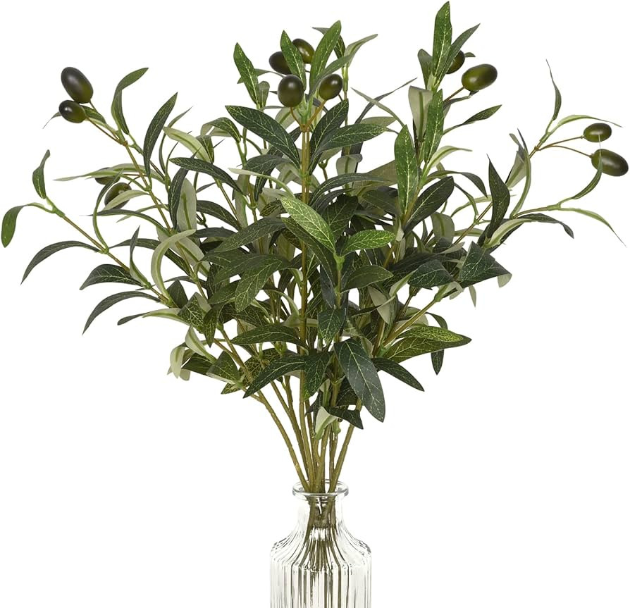 Waipfaru Faux Olive Branches for Vases, Olive Tree Branches with Lifelike Olives, Artificial Gree... | Amazon (US)