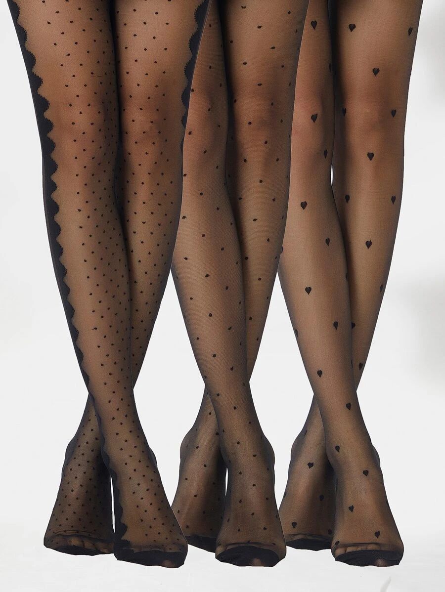 3pairs Polka Dot Pattern Tights SKU: si2204169268701741(100+ Reviews)$7.00Make 4 payments of $1.7... | SHEIN