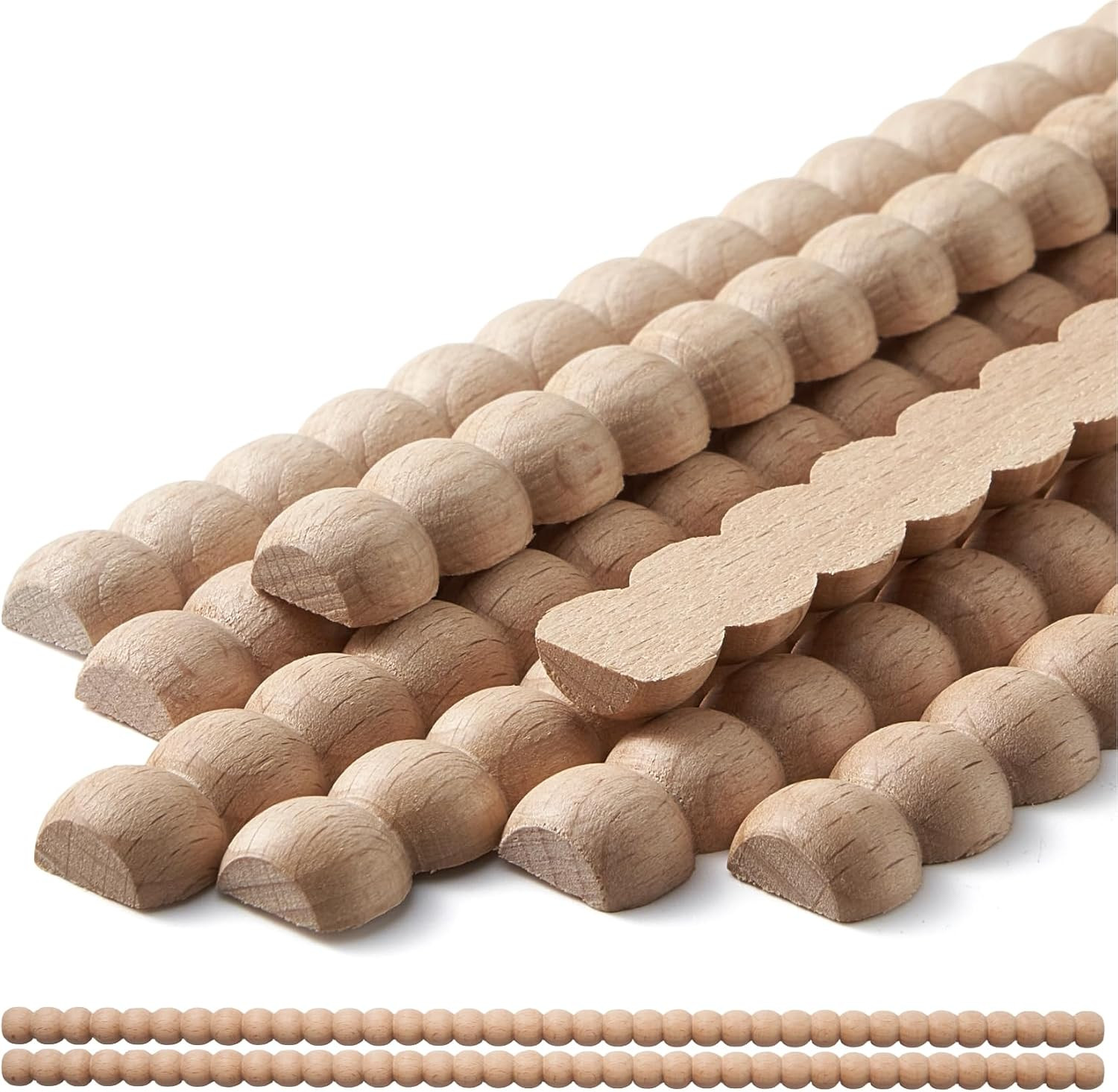 QUORGVES 12Pcs Decorative Half Beaded Wood Trim Molding 15.75 Inch - 8mm | Amazon (US)