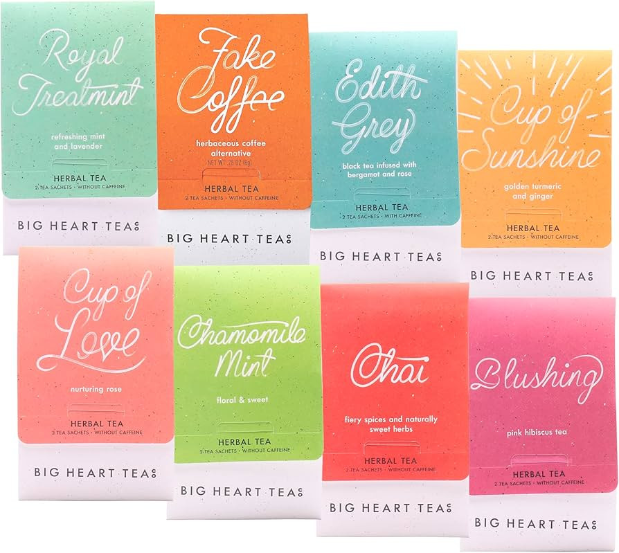 Big Heart Tea Co. Tea Bags Sampler Set - Certified Organic, Ayurvedic Herbal Tea - Small Batch Gr... | Amazon (US)