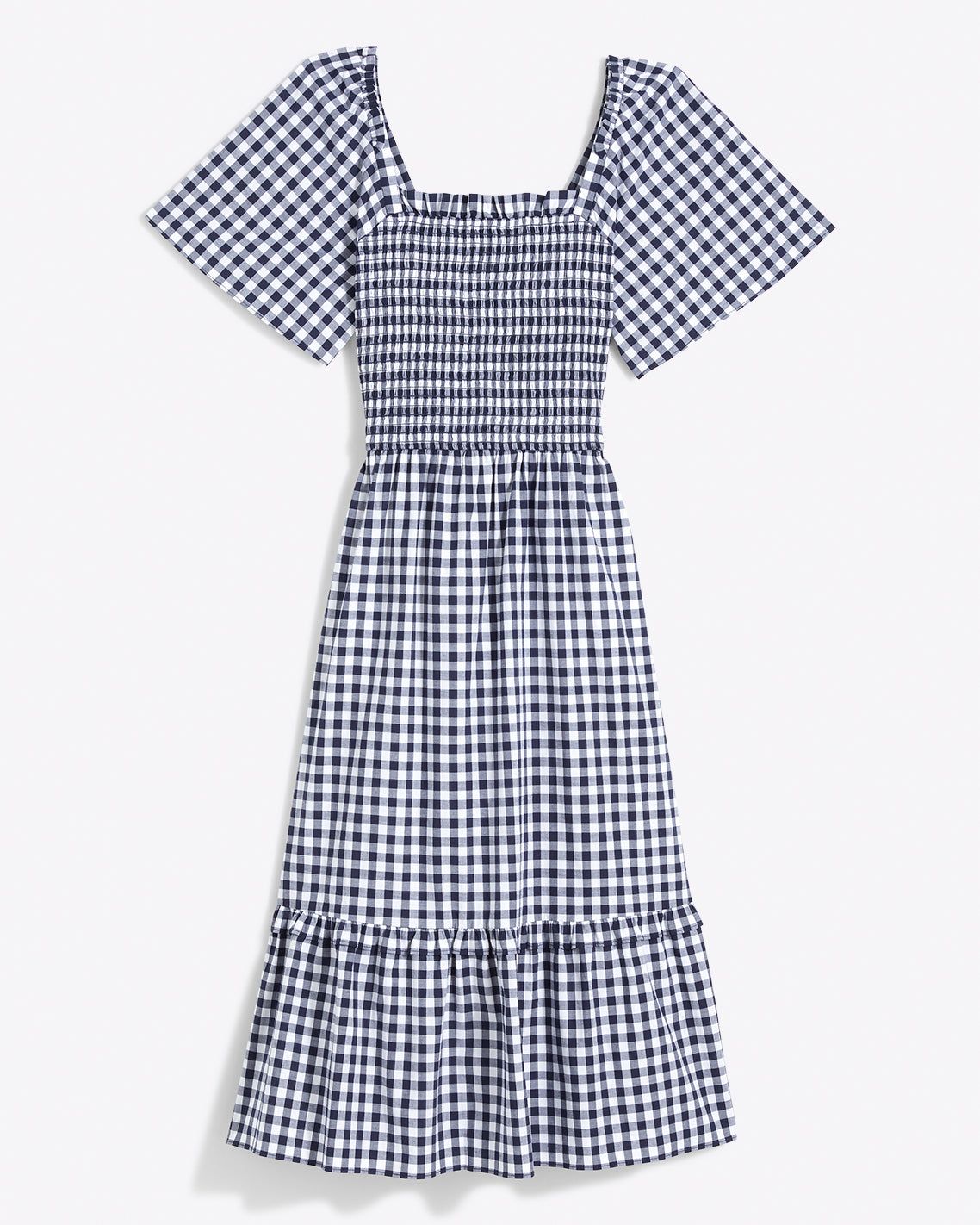 Deana Smocked Dress in Navy Gingham | Draper James (US)