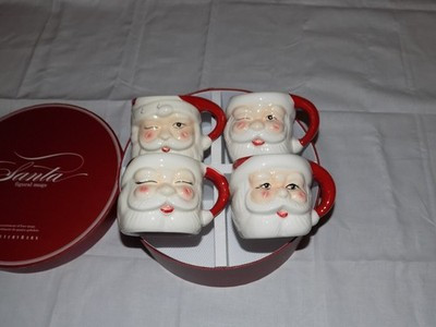New In Box 2013 Pottery Barn Santa Figural Christmas Mugs Set of 4 | eBay US