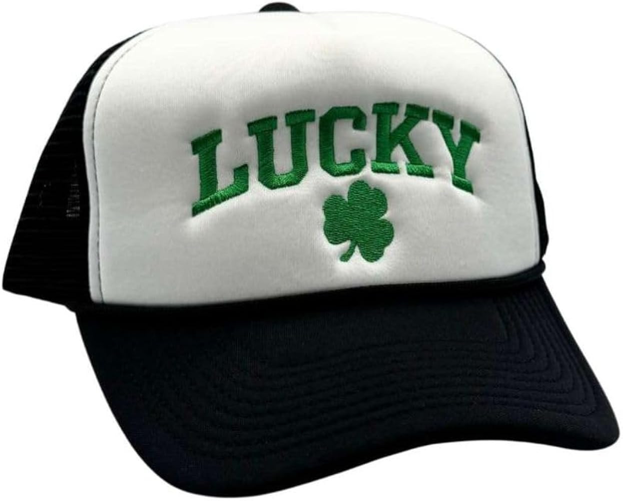 Lucky Clover Trucker Hat - Stylish Green Embroidered Cap for St. Patrick's Day Green Trucker Hat | Amazon (US)