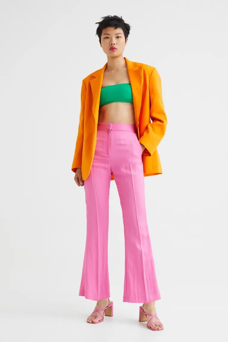 Conscious choice  Dressy pants in woven, softly draped fabric made from a lyocell blend with a sl... | H&M (US + CA)