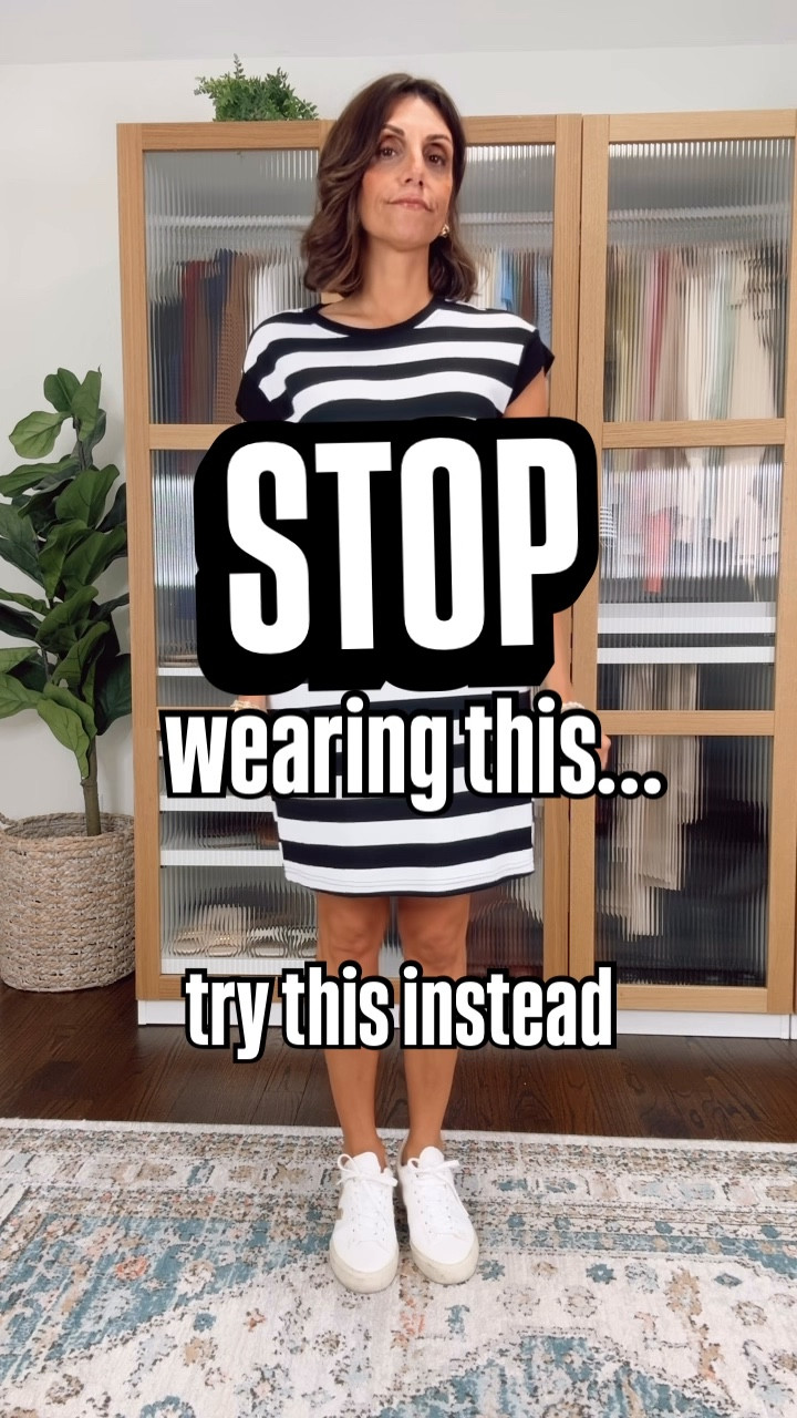 Elevated t shirt dress
Wearing small 

#LTKWorkwear #LTKSaleAlert #LTKOver40