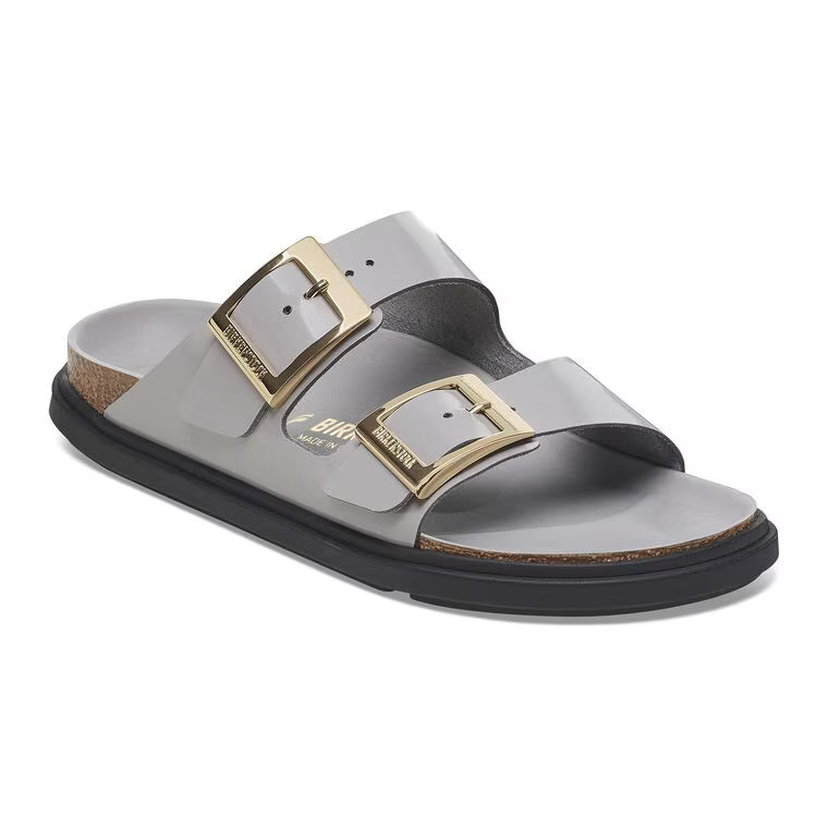Arizona Droplet Buckle Natural Leather Patent High Shine New Beige | BIRKENSTOCK | Birkenstock USA