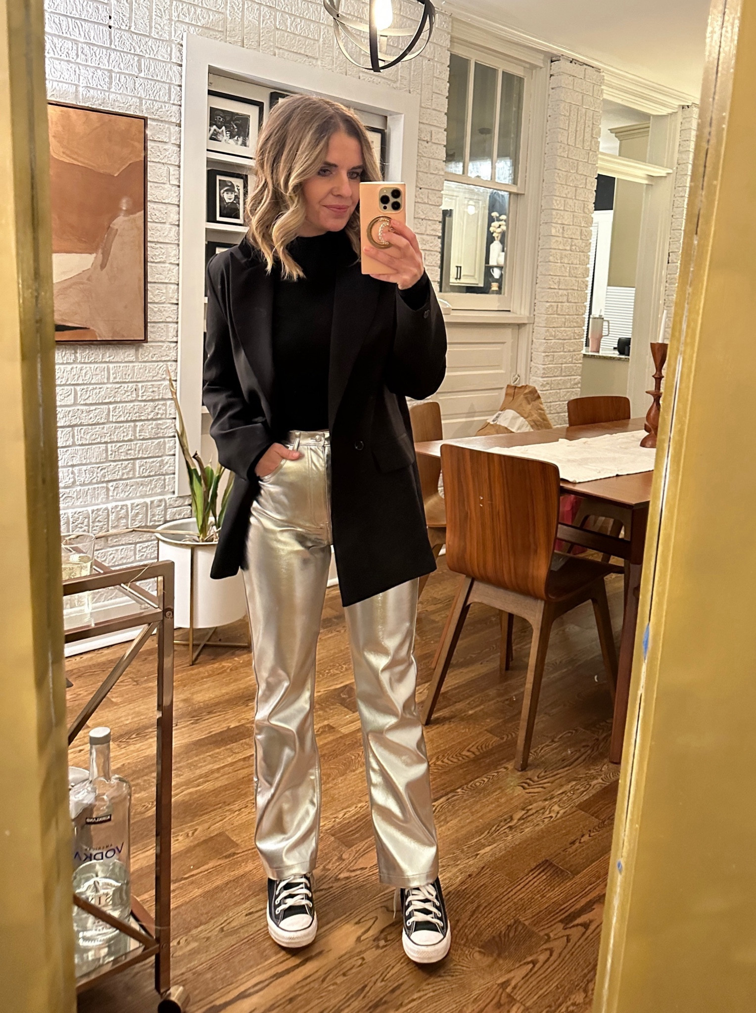 Abercrombie metallic pants. Runs a little large. Favorite oversized Amazon blazer 

#LTKHoliday #LTKCyberWeek #LTKSeasonal