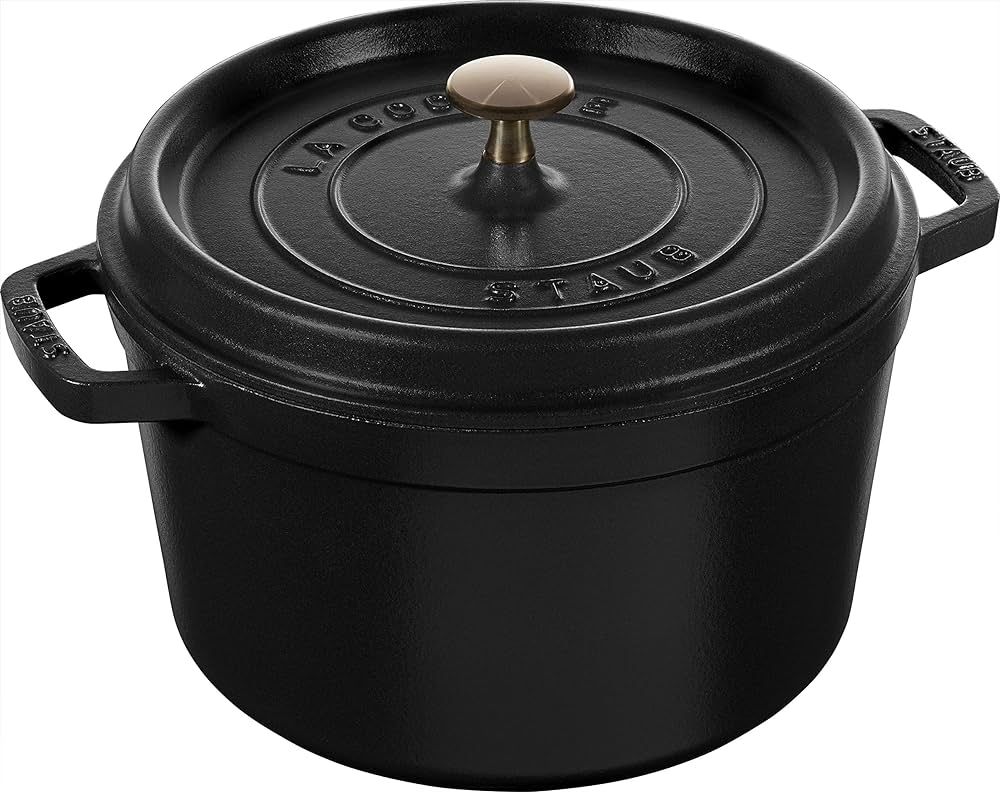 Staub Cast Iron Dutch Oven 5-qt Tall Cocotte, Made in France, Serves 5-6, Matte Black | Amazon (US)