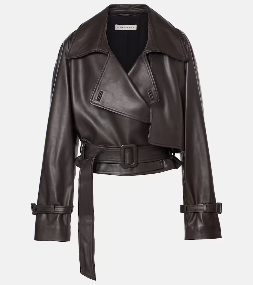 Nour Hammour Hatti leather biker jacket | Mytheresa (UK)