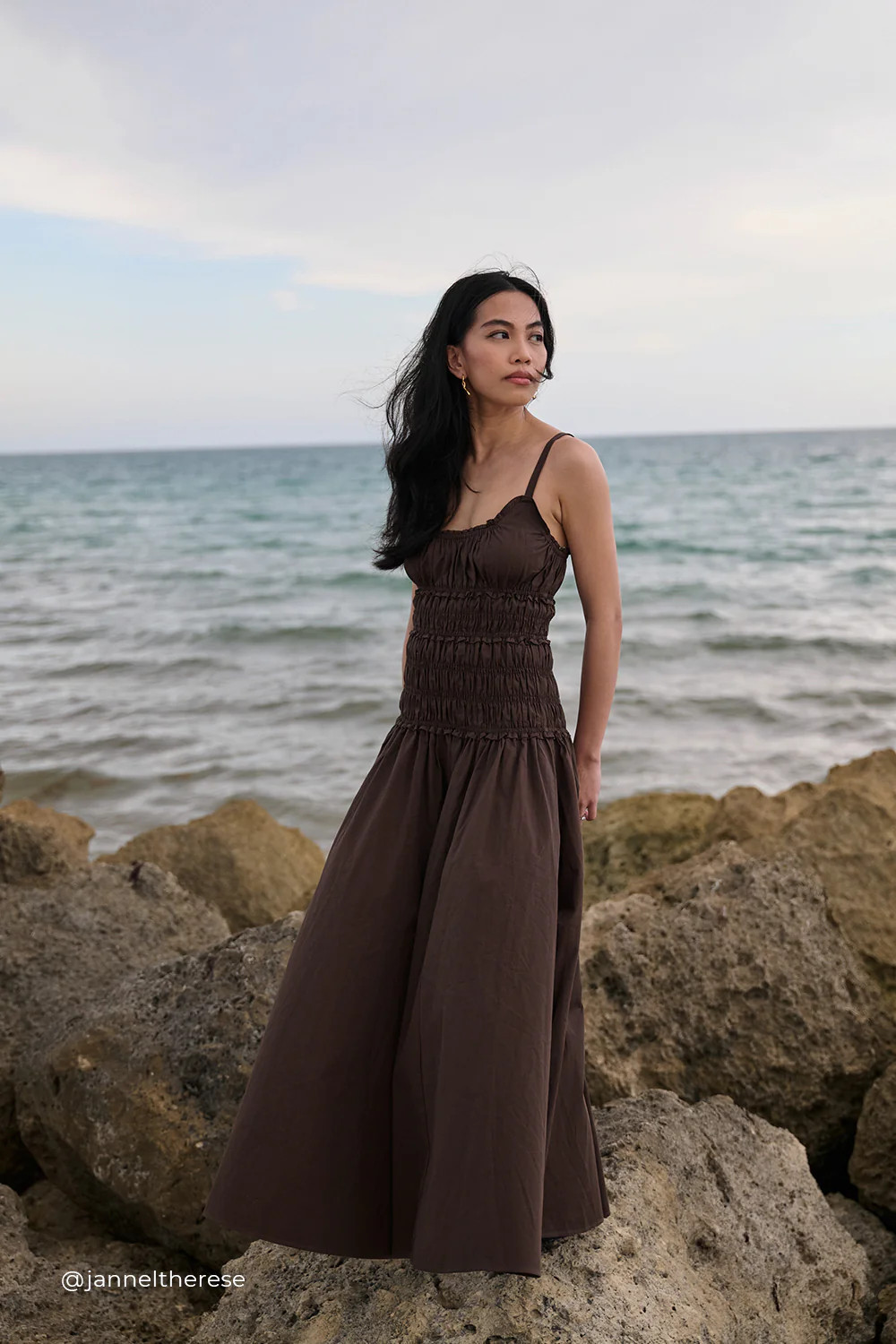 TOBY BITTER CHOC COTTON MIDI DRESS | DISSH