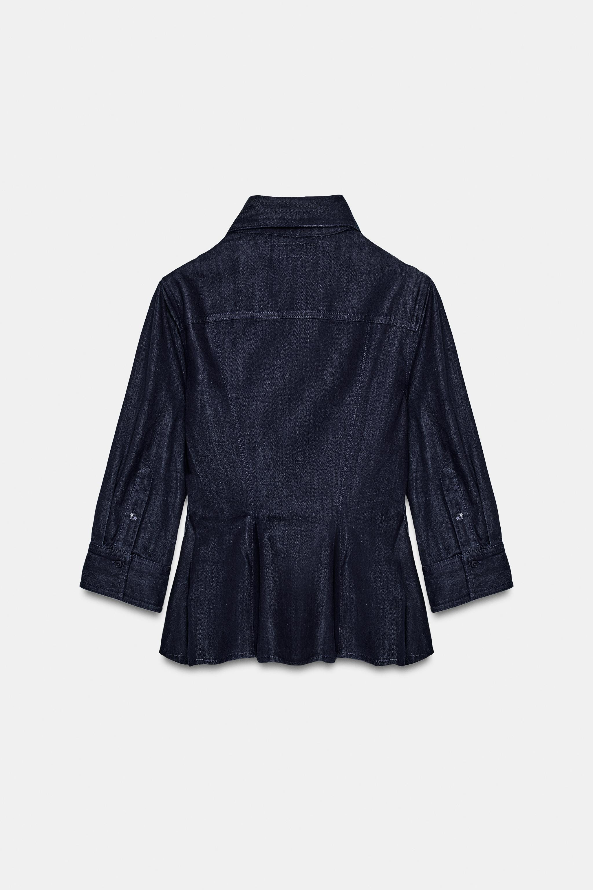 ZW COLLECTION PEPLUM DENIM SHIRT | Zara US