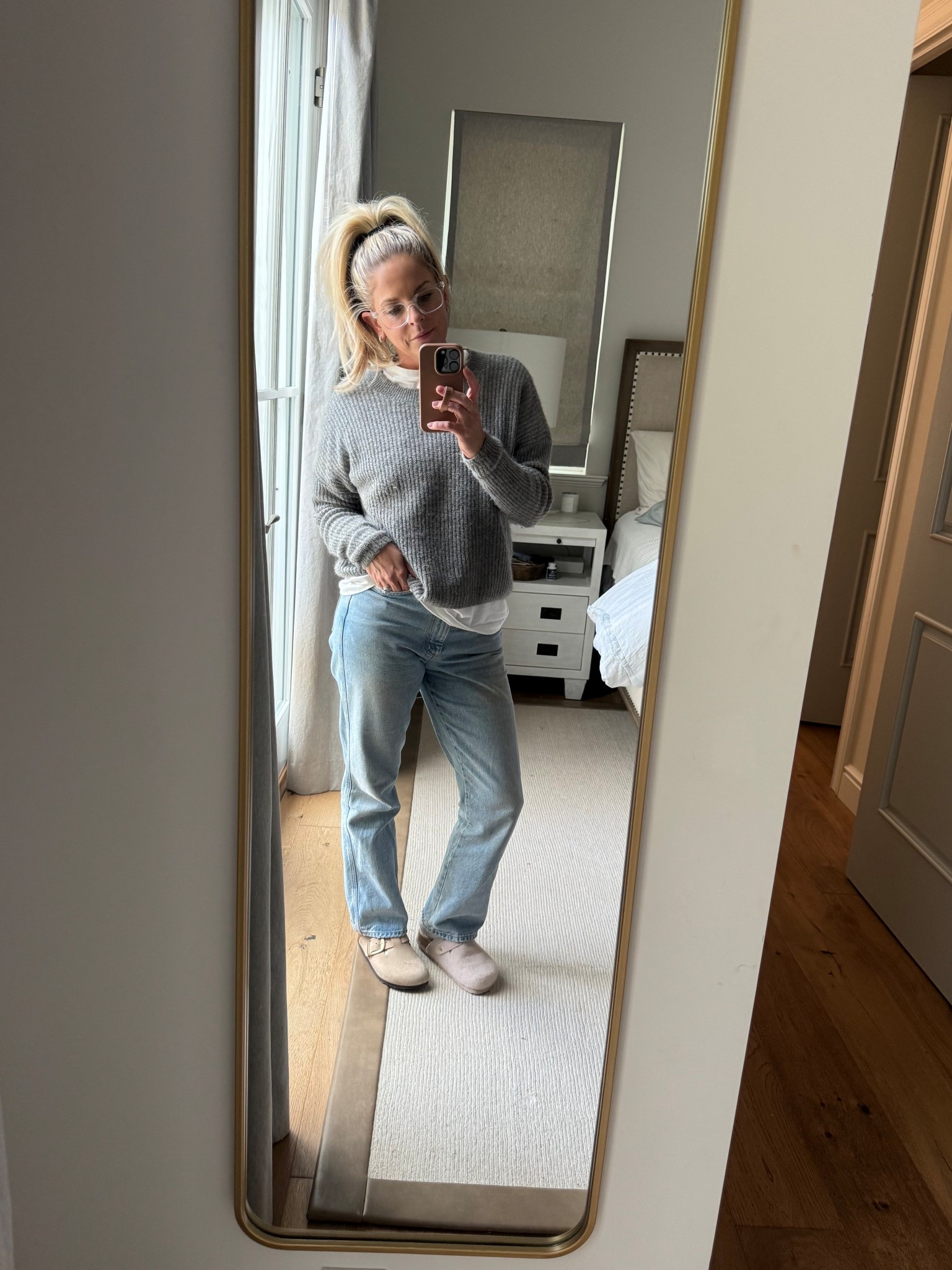 My casual and comfy OOTD, which is perfect for early fall weather 🤍 I’m linking a couple of similar sweater options and two pairs of Birkenstocks that I love! 

#LTKShoeCrush #LTKSeasonal #LTKStyleTip
