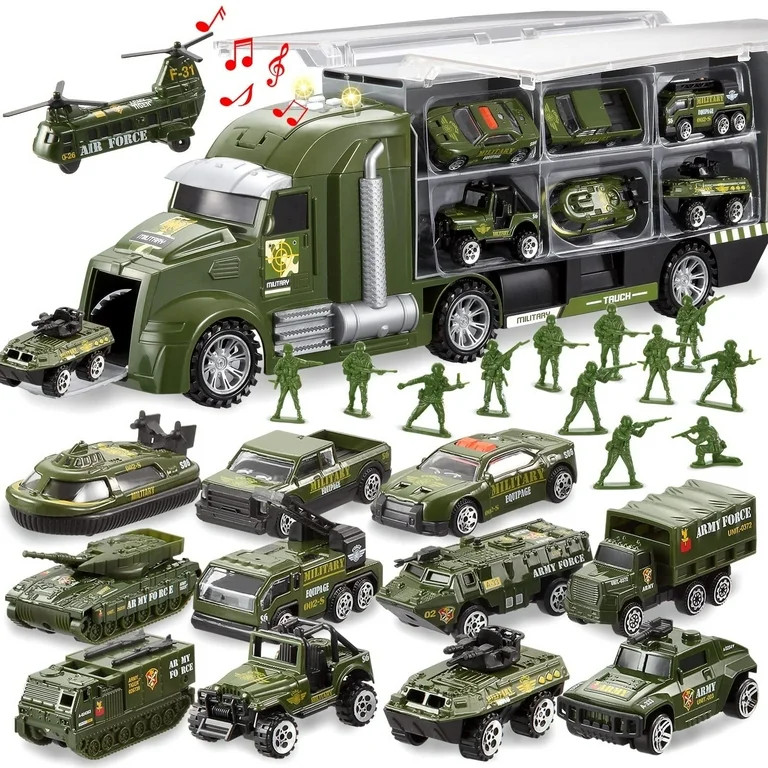 SYNCFUN 25 in 1 Die-cast Military Army Play Vehicle Set, 3+ Yrs, Plastic Green - Walmart.com | Walmart (US)