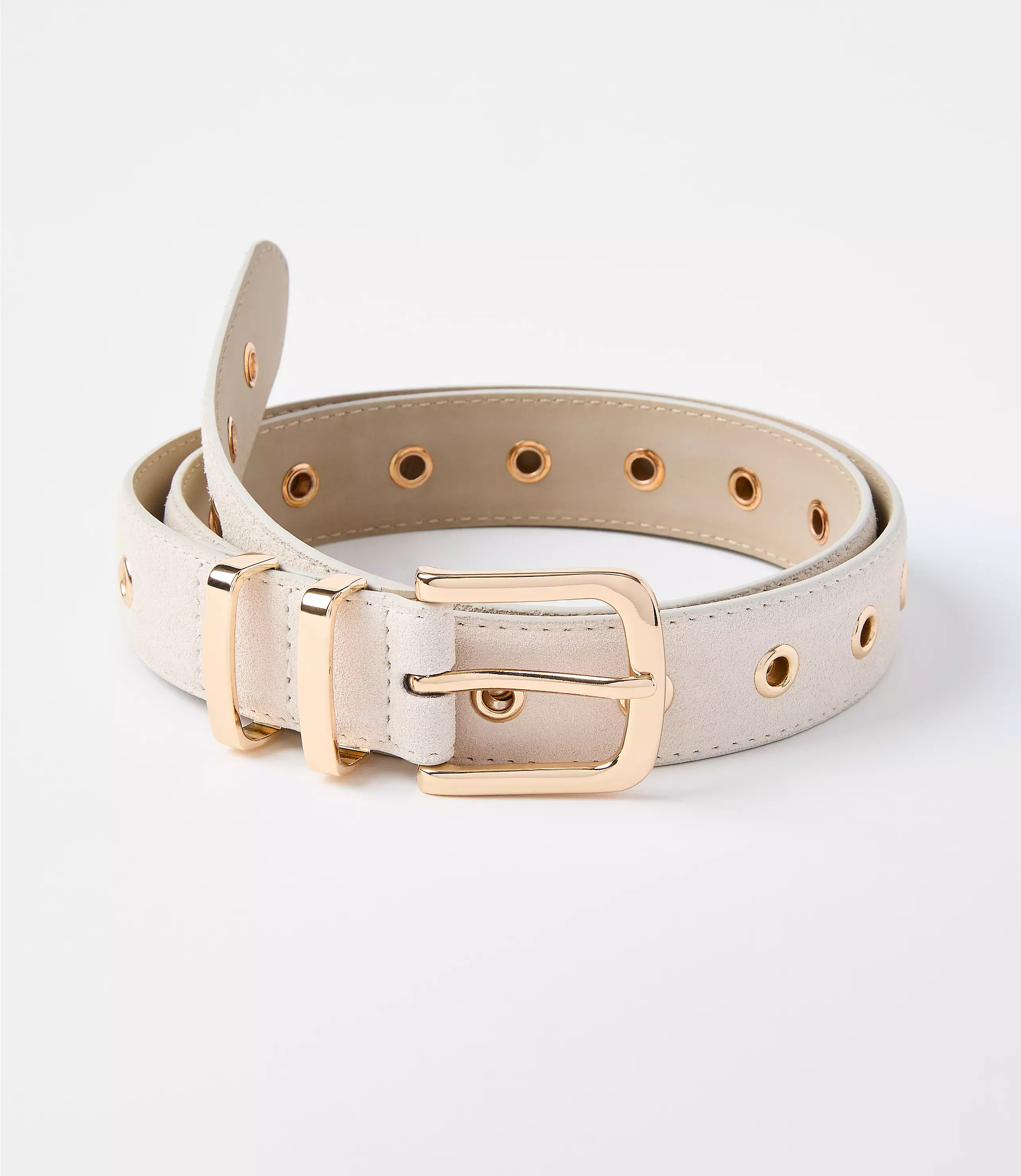 Grommet Double Metal Keeper Suede Belt | LOFT