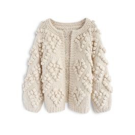 Knit Your Love Cardigan in Ivory | Chicwish