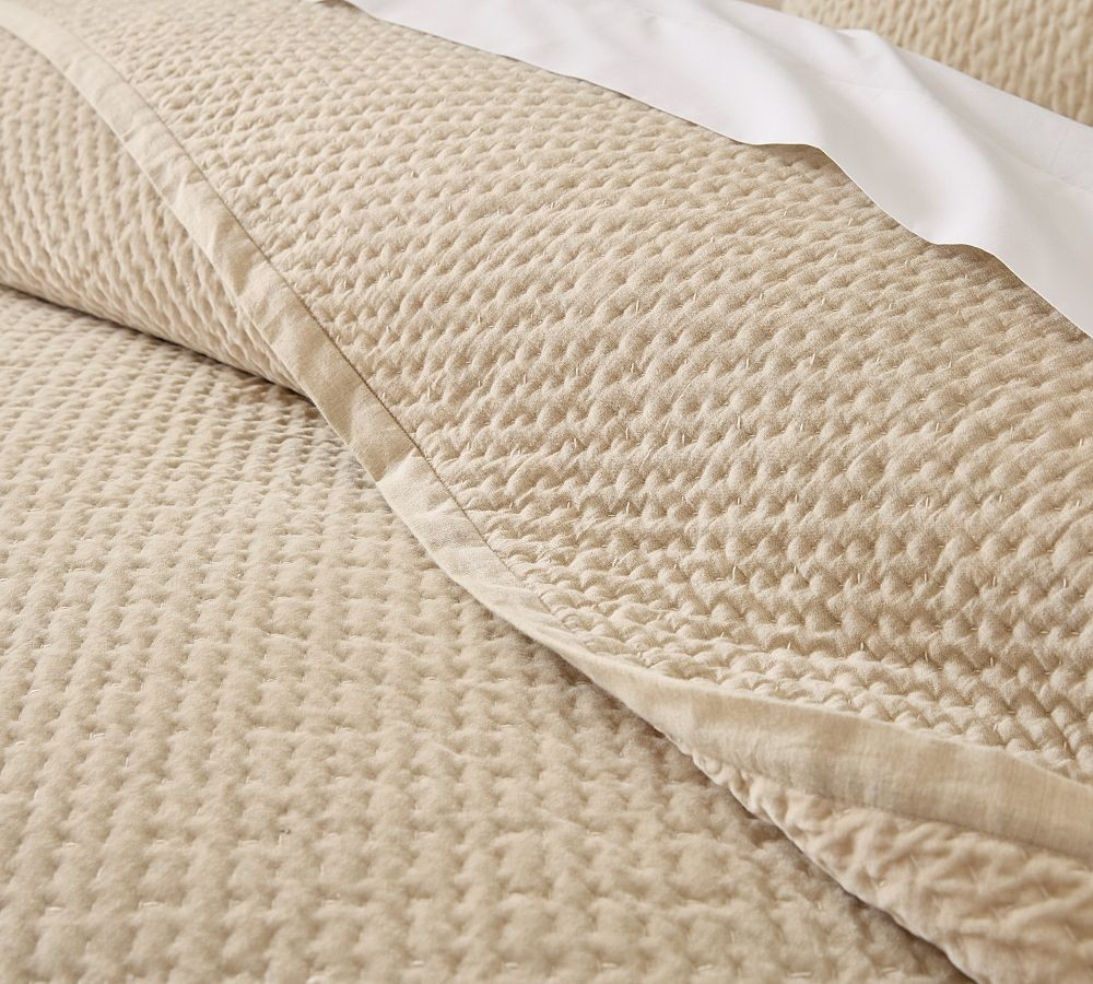 Cross Stitch Velvet Quilt | Pottery Barn (US)