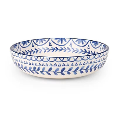 Mosaic Ceramic Serving Bowl, Blue/White, 3.3H x 12 | Kirkland's Home | Kirklands